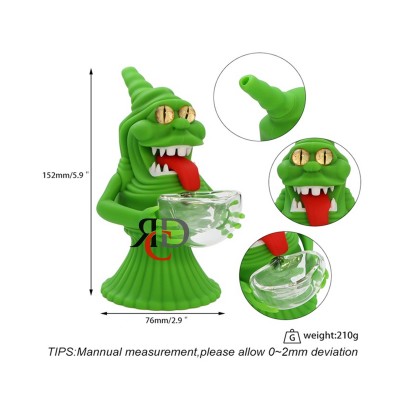 SILICONE WATER PIPE GREEN SLIME MONSTER WPS1019 1CT